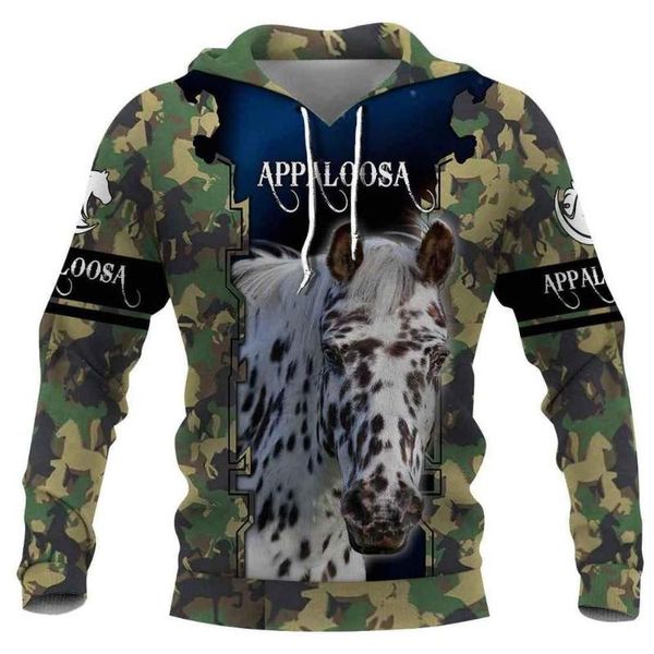 

men's hoodies & sweatshirts cloocl appaloose horse hoodie 3d all over printed harajuku style hooded casual pullover cosplay clothing dr, Black