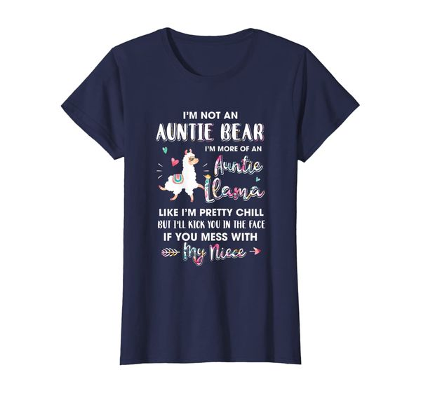 

Womens Aunt Niece Im Not Auntie Bear Im More Of Auntie Llama Shirt, Mainly pictures