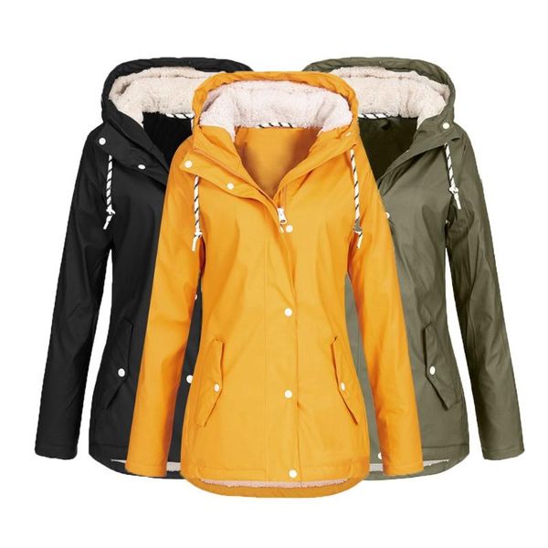 

women's jackets womail winter jacket women 5xl casual zipper pockets waterproof windproof coat fashion long sleeve hooded outerwear m-5, Black;brown