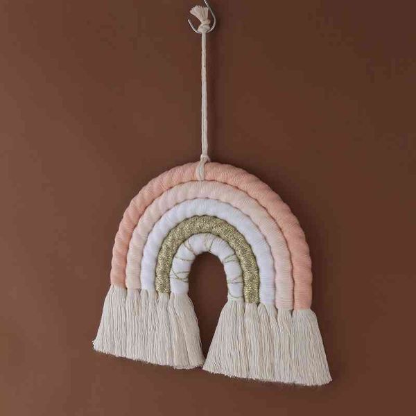 

rainbow tapestry macrame wall knoping boho decoration apartment home decor 40ja