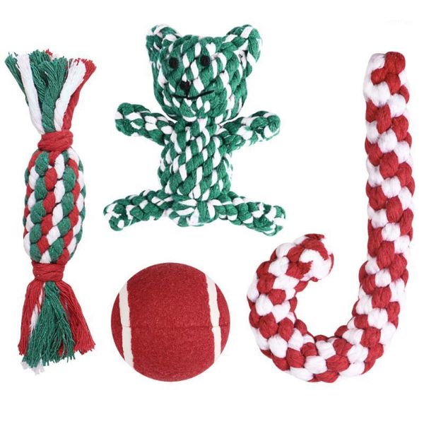

christmas decorations unomor 4pcs holiday pet stocking dog rope chew toys interactive play training gift for dogs pets