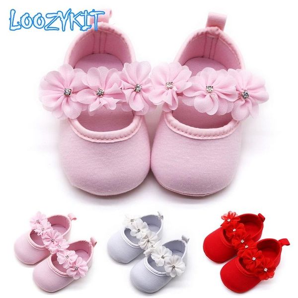 

baby first walker shoes kids girls party ballerina infant 3d flower rhinestone casual walkers