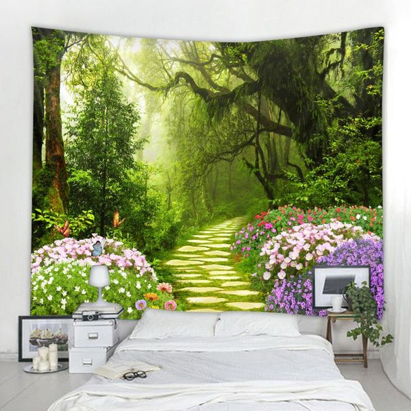 

tapestries nordic forest landscape wall tapestry mandala decoration bohemian hippie