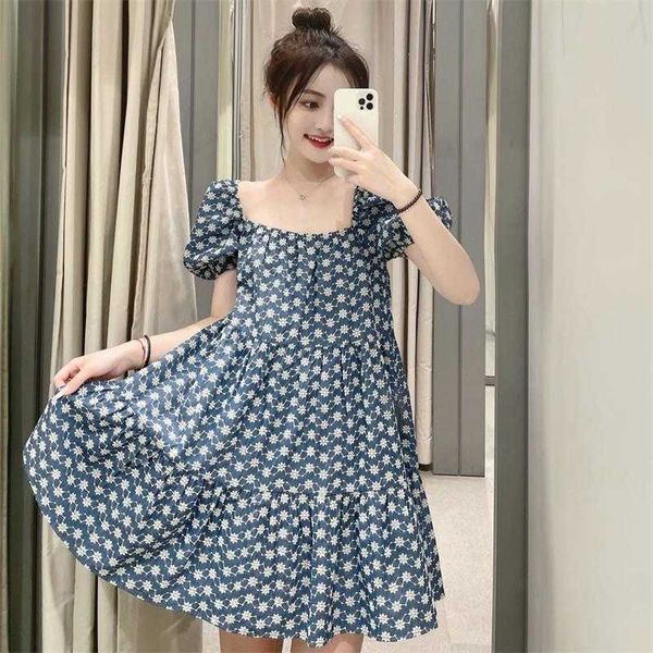 

dress za fashion embroidery small floral blue women dress summer casual chic street youth party office 210601, Black;gray