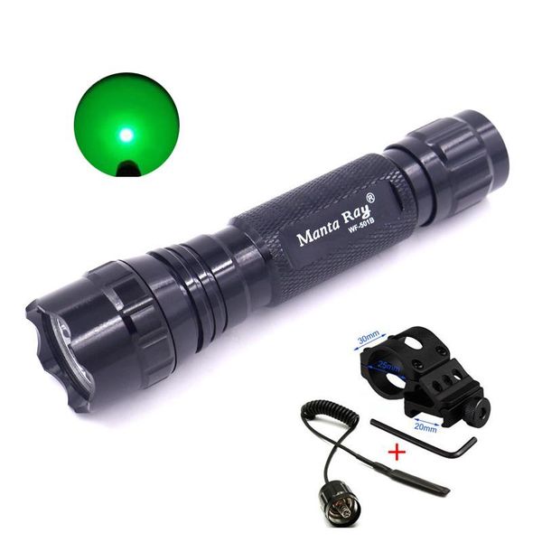 

wf-501b cree xp-e2 led green light tactical hunting rifle torch lighting s gun mount+tactical mount+remote switch flashlights tor torches