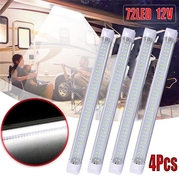 

working light 4x 72 led interior strip bar car van bus caravan on/off switch 12v 12 tools fast delivery drop
