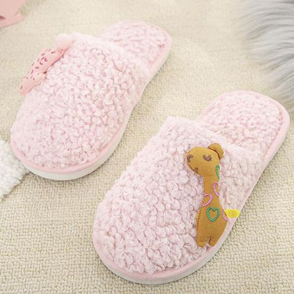 

slipper winter kids slippers children soft boys lambswool home house shoes baby girls cartoon indoor floor sh12, Black;grey