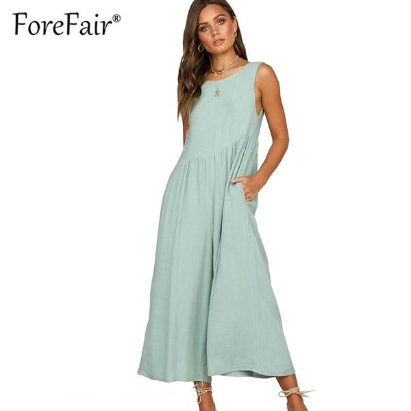 

women's jumpsuits & rompers forefair 2021 summer long womens jumpsuit elegant sleeveless v neck backless wide leg pants tank sexy, Black;white