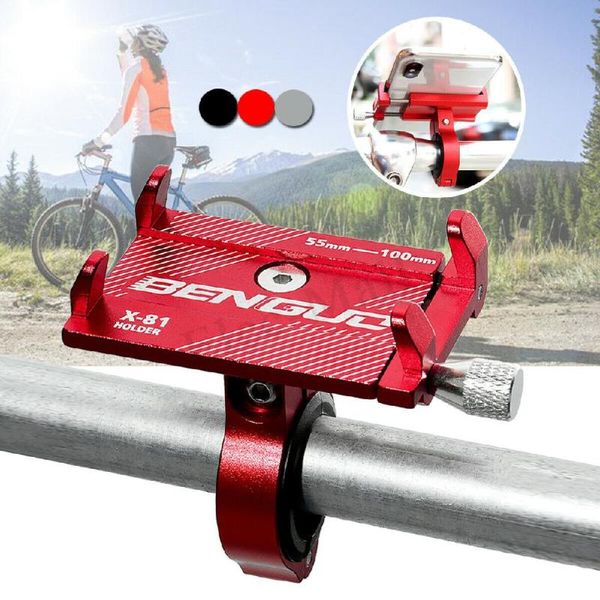 

metermall aluminum alloy motorcycle bike bicycle mtb handlebar cell phone gps holder mount material mounts & holders