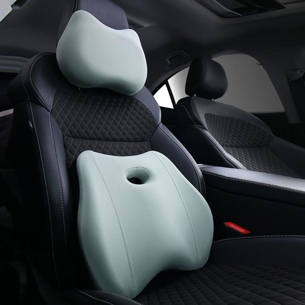

seat cushions washable car neck headrest pillow relieve stress curved lumbar smassage cushion memory foam pillows in cars
