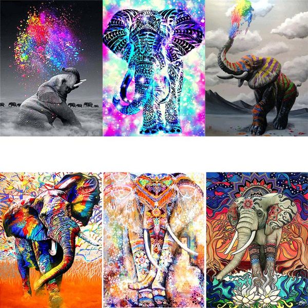 

paintings oil painting by numbers colorful animal elephant kits drawing on canvas wall art handpainted home decor diy festival gifts