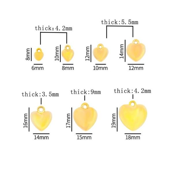 

other 30-200pcs gold color love heart shape plastic charms beads for diy jewelry findings making bracelet necklace pendant accessories