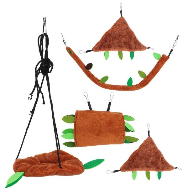 

cat beds & furniture cage travel pad pet hanging hammock accessories leaf design channel ropeway swing for small animal