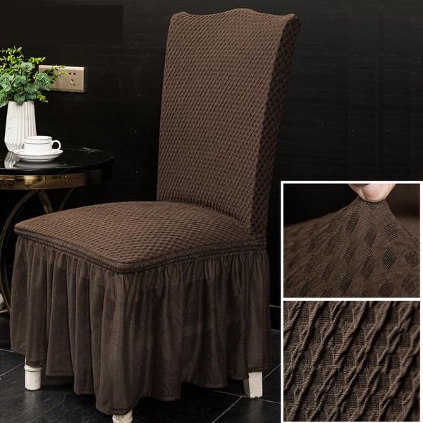 

chair covers elastic skirt cover for home wedding banquet party el solid color simply seat stretch dustproof case