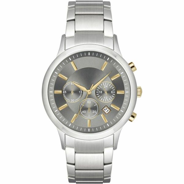 

stainless steel chronograph mens and women watch sapphire mirror no box a-r11047 11077 11117, Slivery;brown