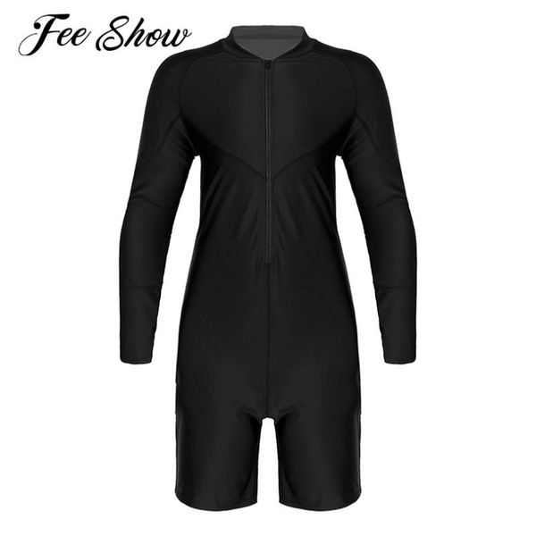

one-piece suits men swimsuit swimwear long sleeves front zipper sports swimming jumpsuit bodysuit bathing wetsuits triathlon clothing