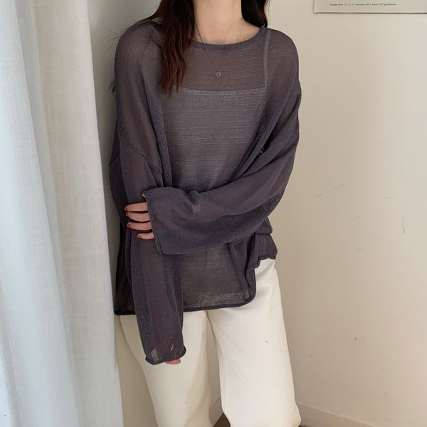 

women's sweaters hzirip flax mesh pullovers retro solid shirts autumn streetwear ol casual lady loose 744r, White;black