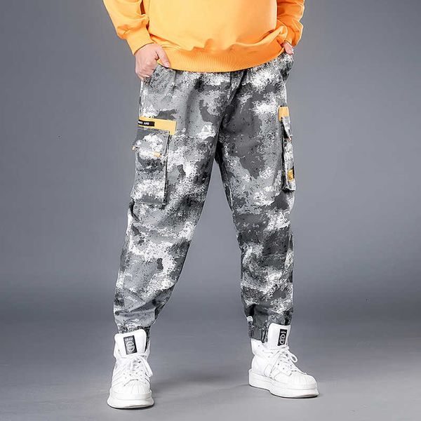 

men's pants plus 7xl 6xl 5xl autumn and winter japanese casual trousers fashion multi-pocket camouflage overalls nh6c, Black