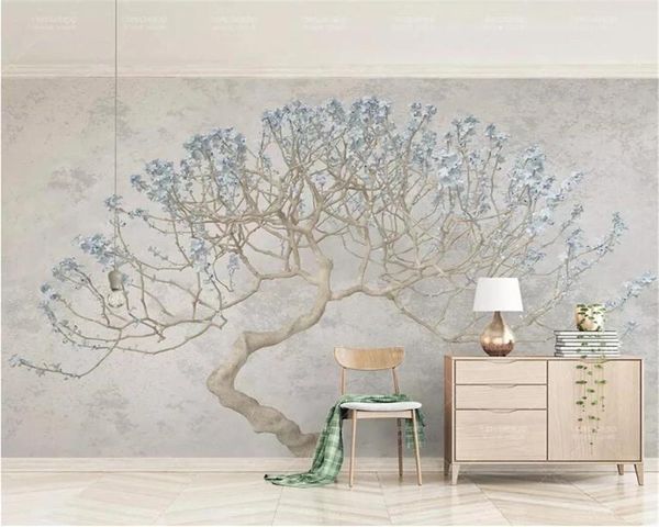 

wallpapers custom size murals a blossoming tree floral branches flower big tv background wall 3d self adhesive wallpaper waterproof