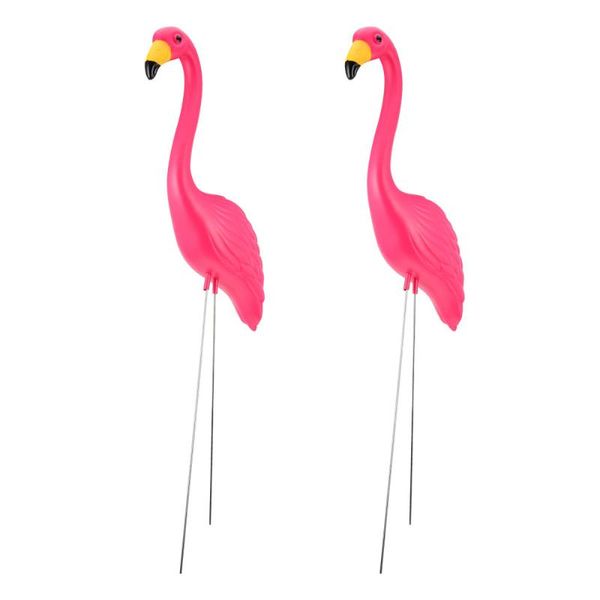 

2pcs flamingo garden stakeÂ flamingo sculpture statue lawn stake decor ) decorations