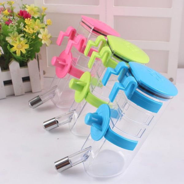 

cat bowls & feeders pet products drinking cup hanging cage type kettle stainless steel ball automatic water dispenser 350ml