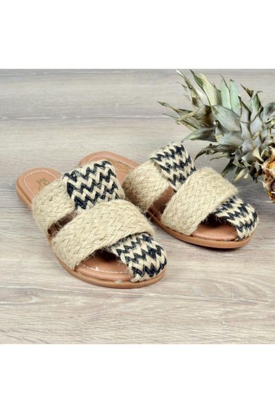 

women's straw slippers, Black