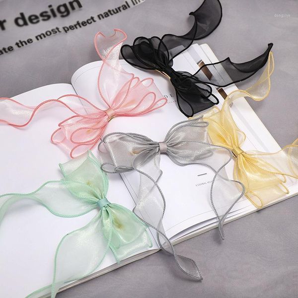 

kawaii women solid fabric girls hair clip cute duckbilled hairpin candy color ribbon bowknot lolita cosplay accessories1