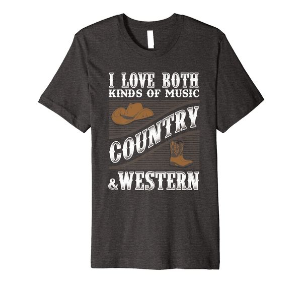 

country music t shirt i love both country western music, White;black