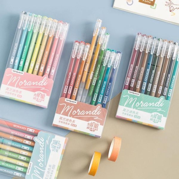 

gel pens 9 pcs/lot creative colors pen 0.5mm colour ink marker writing stationery fashion style school office supplies gift