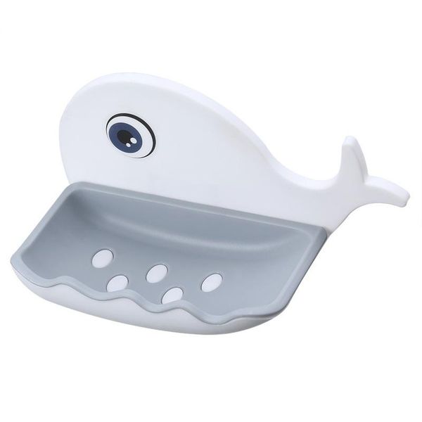 

soap dishes holder storage box abs shelf draining dish wall mounted tray detachable cute bathroom accessories whale shape home