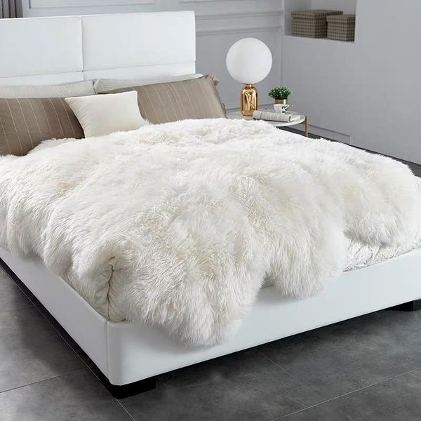 

carpets real merino big size 6p 8p sheepskin rug for mattress,long hair soft touch warm winter 180*200cm