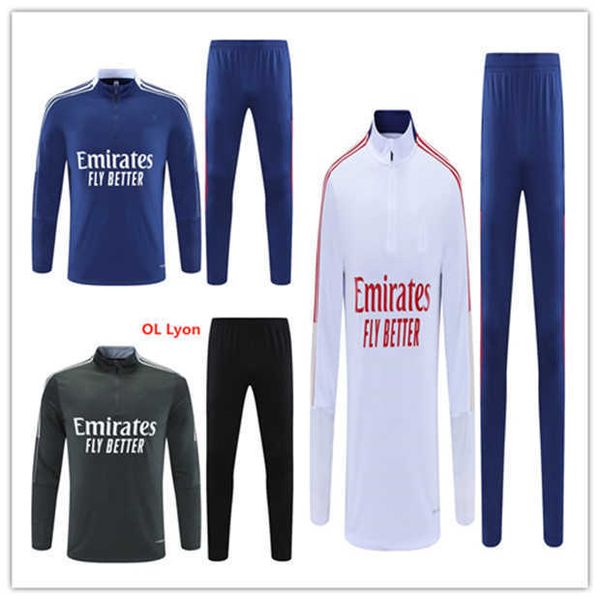 

21 22 aouar dembele shaqiri soccer tracksuit football training suit 2021 2022 men maillot de footbal jacket survetement foot chandal tuta, Black