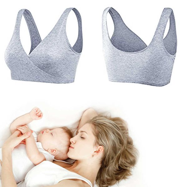 Intimo donna Dormire senza ferretto Pull Up Infermieristica Inserti rimovibili Misto cotone Reggiseni premaman sportivi solidi senza cuciture Y0925