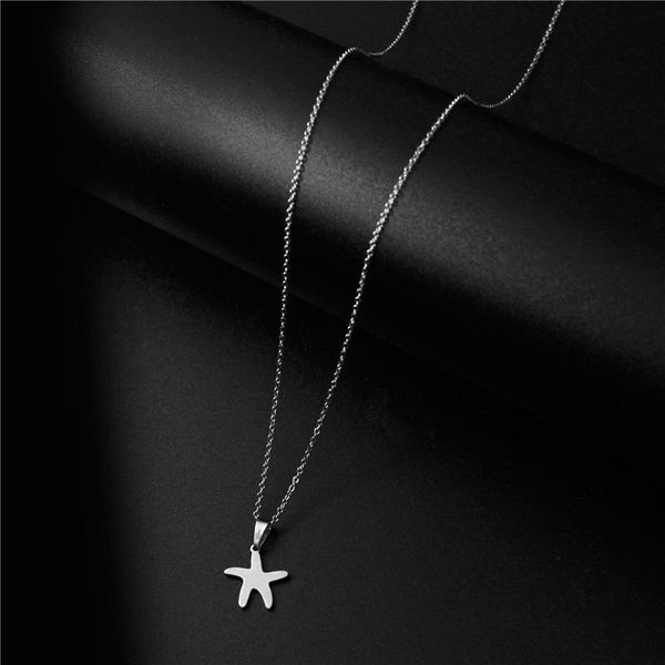 

stainless steel starfish ocean sea fish pendants necklaces women men fashion trendy jewelry beach gift pendant, Silver