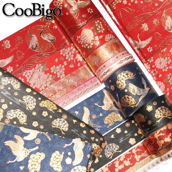 

gift wrap 5pc/set gold red washi tape traditional chinese style masking decorative adhesive sticker scrapbooking diary journal