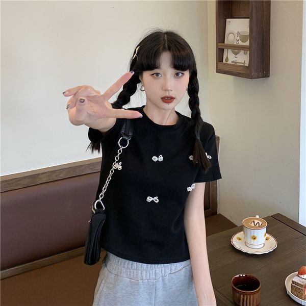 

polos ytx293 student will see short heavy industry frizzy loop around neck shirt, White