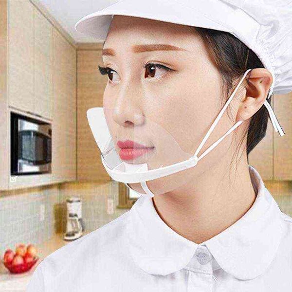 

plastic transparent sanitary open mask for skin care food truck makeup anti-spreading work face household party masks