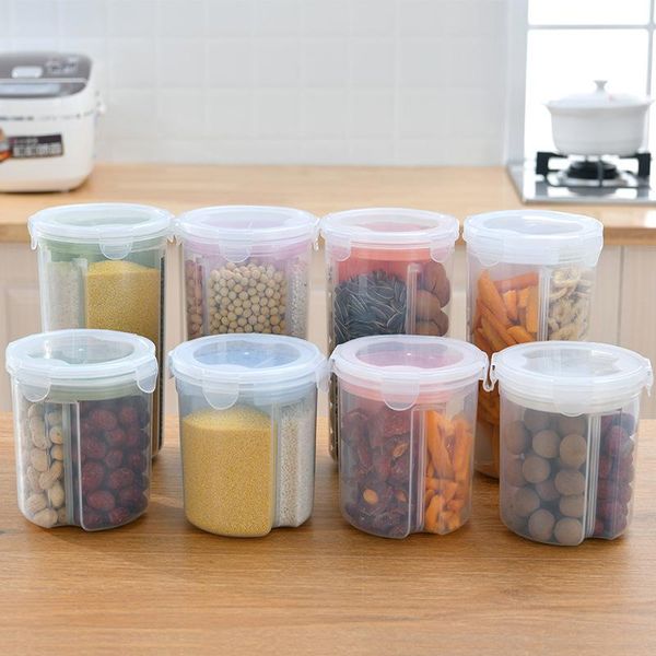 

storage bottles & jars kitchen grain box food preservation plastic compartment airtight tank large transparent