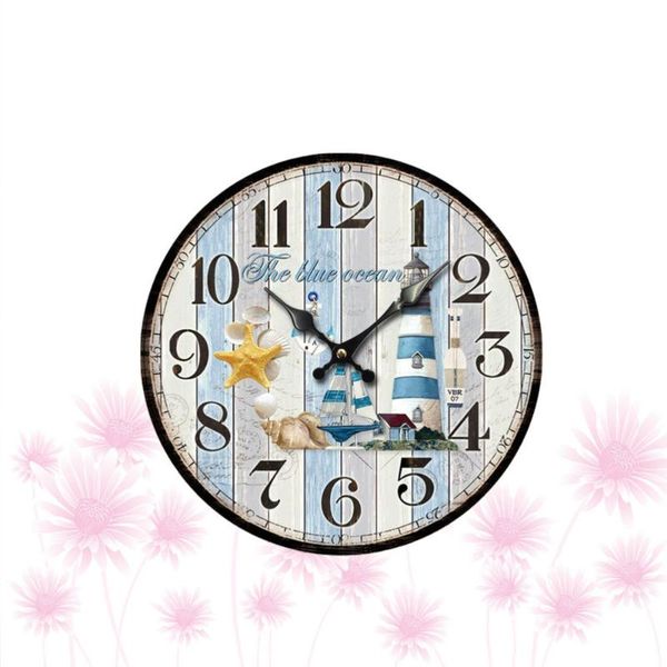 

wall clocks ocean theme clock household decor living room decorative (without battery)