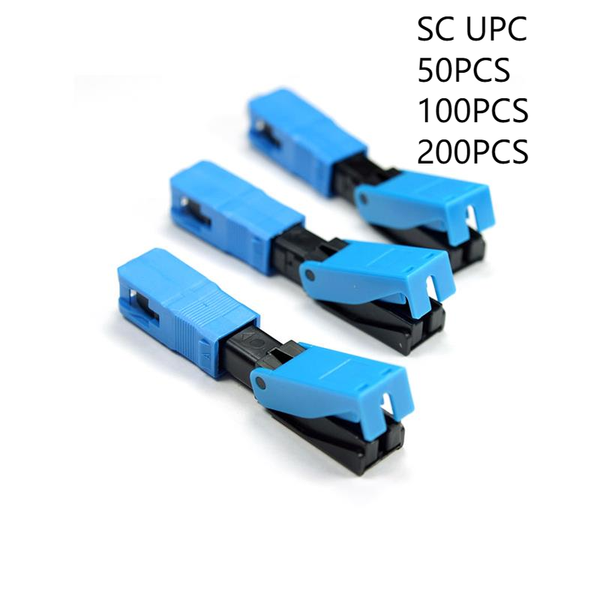 

50/100/200pcs quick connector ftth sc upc optical fiber covered wire optic fast equipment
