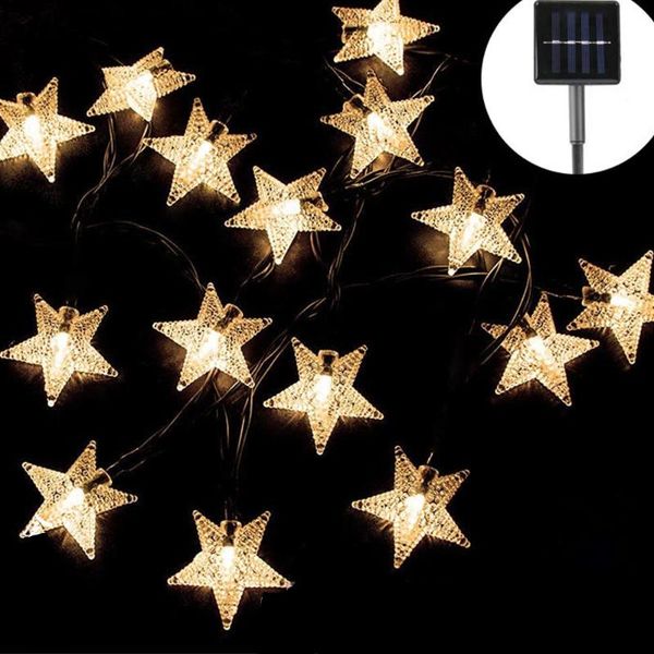 

strings led solar string light 7m 50leds star fairy outdoor garden party decoration garland christmas lights