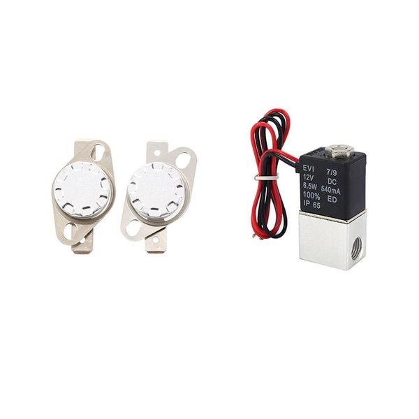 

smart home control jfbl 2 pcs thermostat temperature controlled switch ksd301 & 1 dc12v solenoid valve 1/4 inch way pneumatic valves