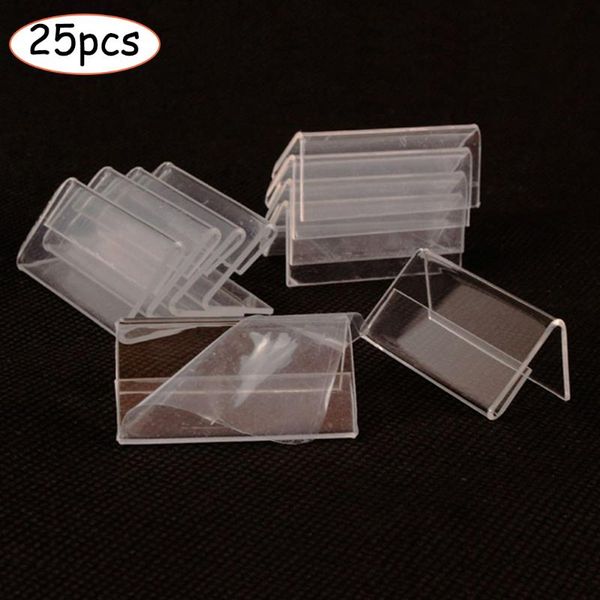 

frames 25pcs price tag label stand mini clear sign display holder counter desk frame business card 20x40mm