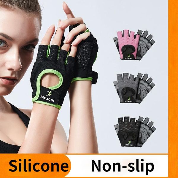 

cycling gloves fitness half finger men women sports non-slip breathable training gym dumbbell butterfly mesh, Black