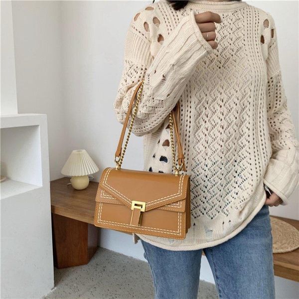 

evening bags 2021 bag women's single shoulder fashion all-match texture ladies atmosphere chain trend and simple