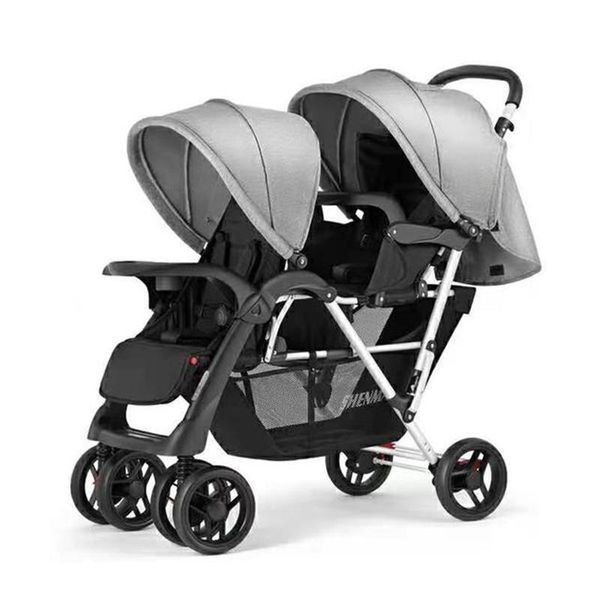 

strollers# genuine folding double stroller, twin/second child portable infant stroller that can sit and lie lightly