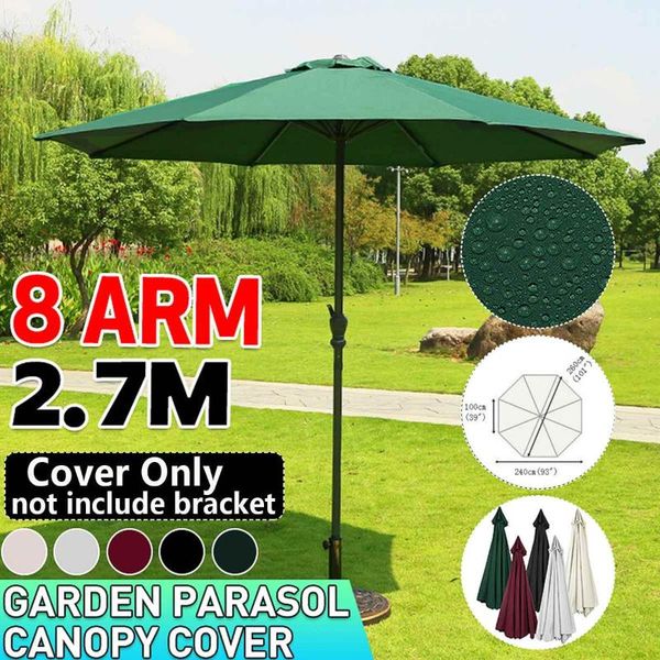 

shade 2.7m 8 arm waterproof canopy garden parasol cover outdoor banana umbrella no bracket patio awning sun shelter