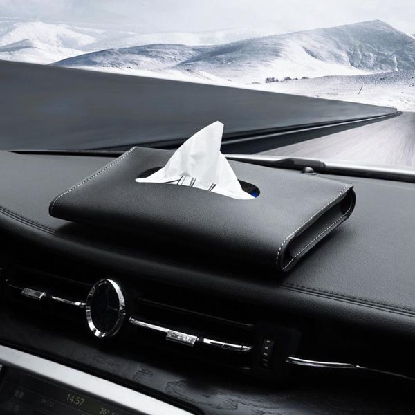 

tissue boxes & napkins auto car holder coche sun visor box pu leather paper napkin cover interior styling accessories