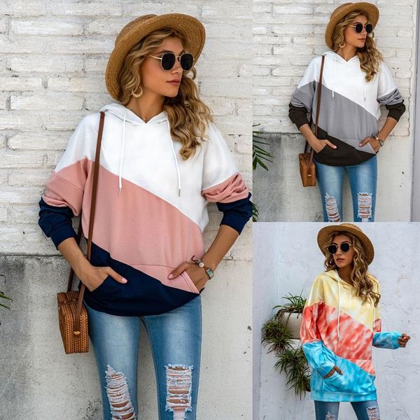 

women's hoodies & sweatshirts tie dye hoodie women sweatshirt with hooded fashion printed casual, Black