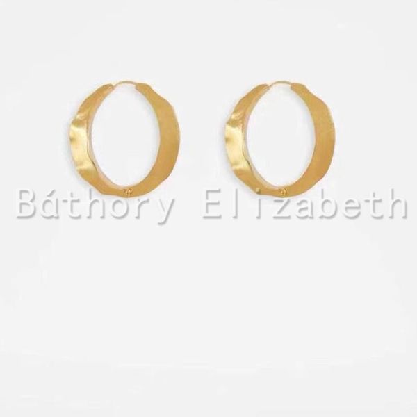 

hoop & huggie fashion statement earrings for women retro gold metal circle geometric round earring simple jewelry accessories, Golden;silver